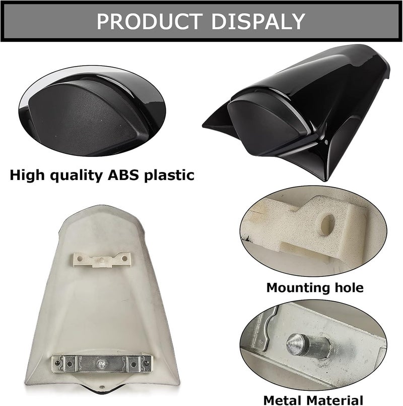 psler Rear Seat Cover Rear Seat Fairing Cover for Ninja 250R ZX250R EX250 2008-2012 Black - Image 3